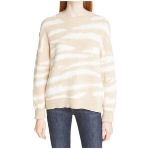 Rails- cashmere and cotton- Virgo camel animal stripe Sweater- size large